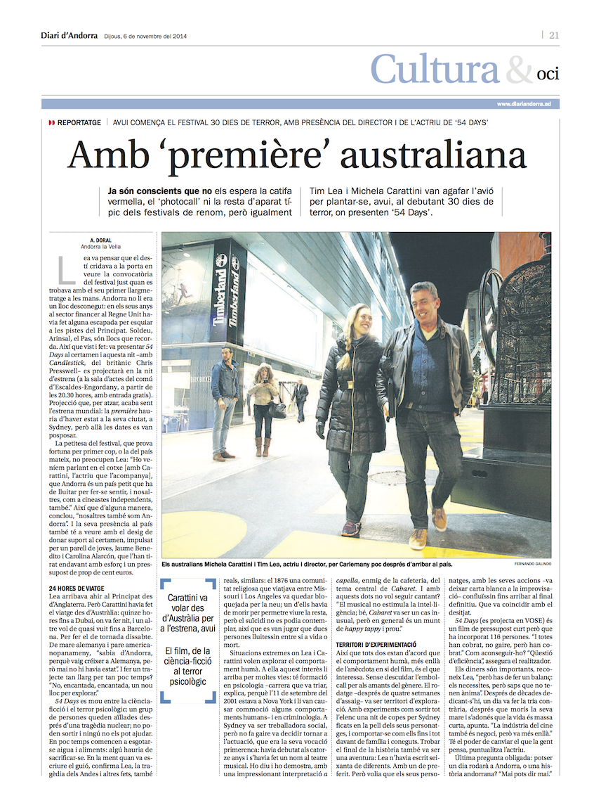 Diari d’Andorra - Amb ‘première’ australiana